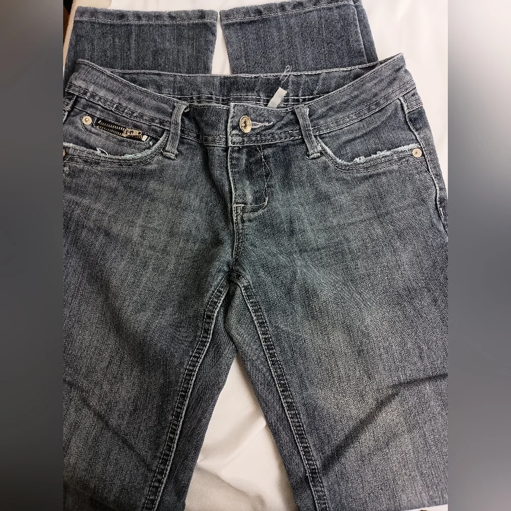 2/$30 Gray Straight Leg YMI Zippered Denim Y2K Jeans(#1,519)
